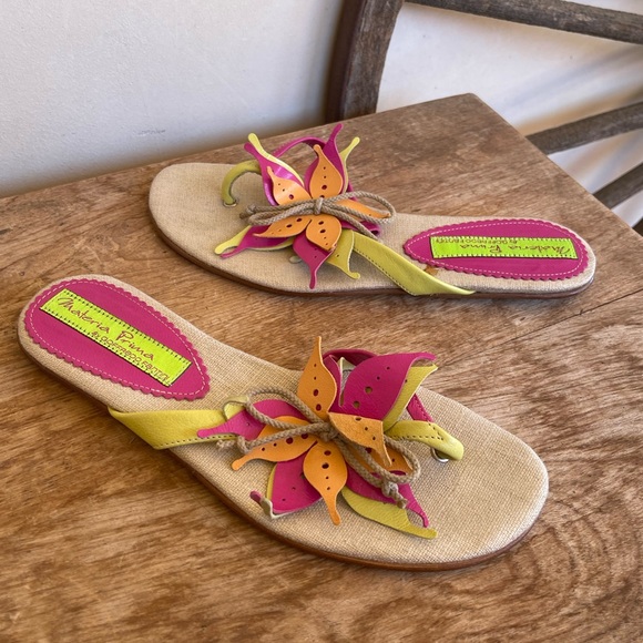 MATERIA PRIMA Goffredo Fanttini Designer Flip Flop Sandals Leather 38.5 Italy!! - Picture 7 of 12